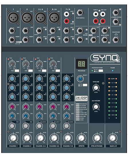 SYNQ SMP  8.2 PRO PA Mixer 8ch.