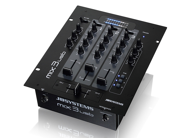 JB MIX 3 USB Battle mixer, 2 masters, 3 channels Euro Baltronics