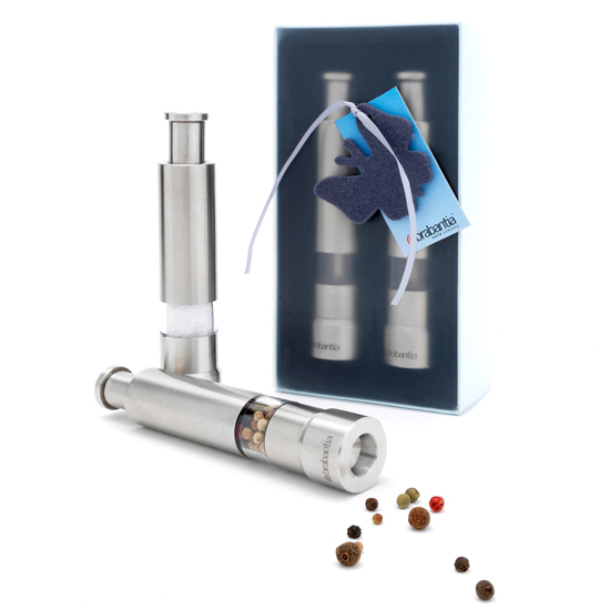 brabantia matt steel salt & pepper crusher set