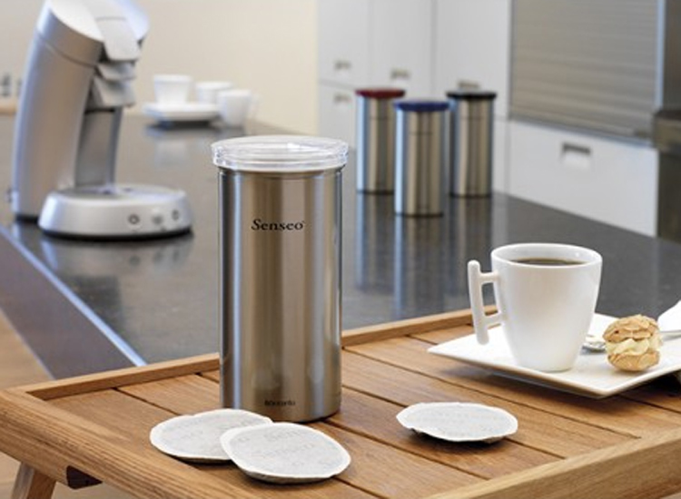 Brabantia Coffee Pod Canister Gray / Matt Steel Euro Baltronics
